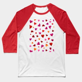 Valentine's  Day hearts - red, viva magenta and orange Baseball T-Shirt